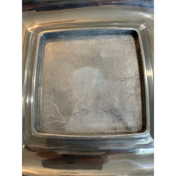 POTTERY BARN BARONA Polished Aluminum Cheese Cracker Square Silver TRAY PLATTER - Picture 10 of 10